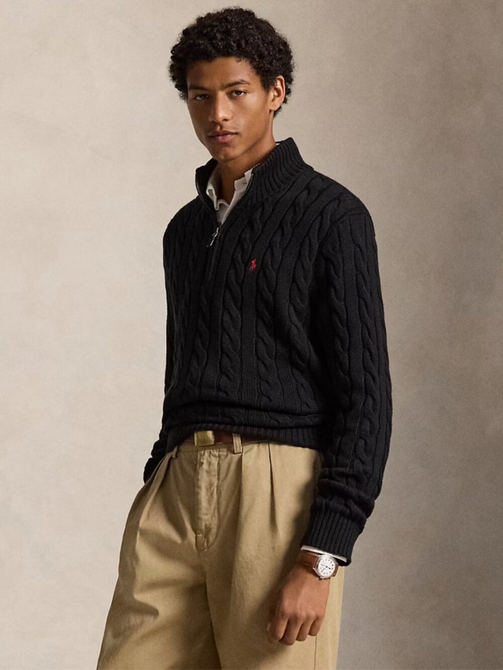 Ralph Lauren Navy Blue Quater-Zip Sweater